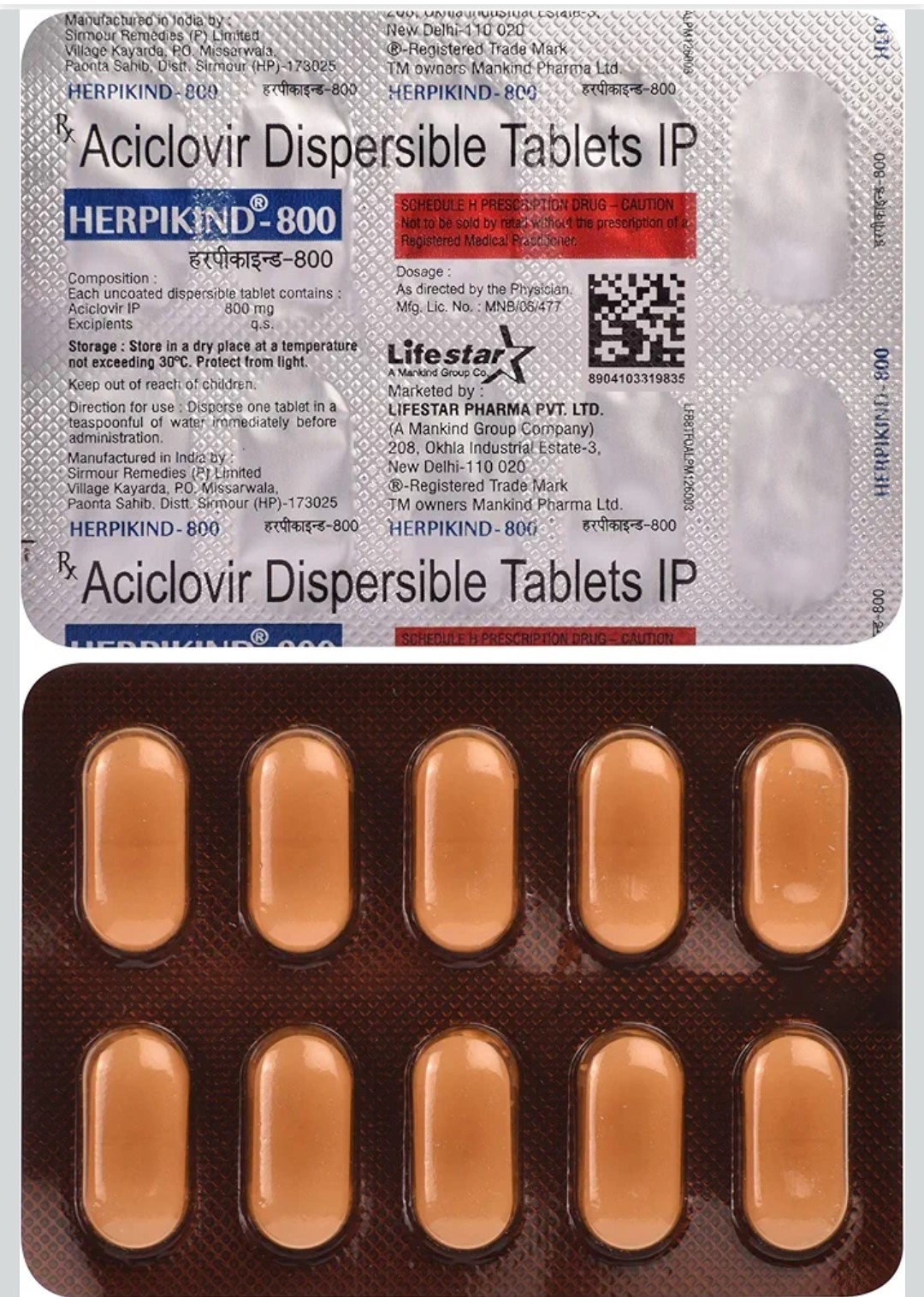 Herpikind 800 tablet